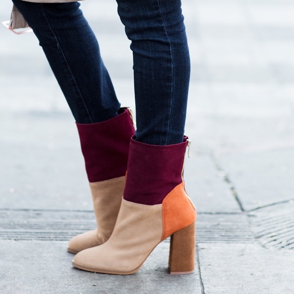 color block booties